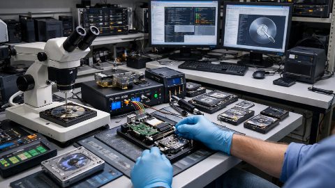 Laborator profesional de recuperare date cu echipamente dedicate pentru HDD și SSD